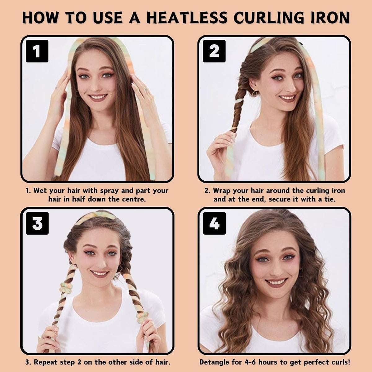 Heatless Hair Curling Set – 3-Piece Satin Overnight Curling Kit