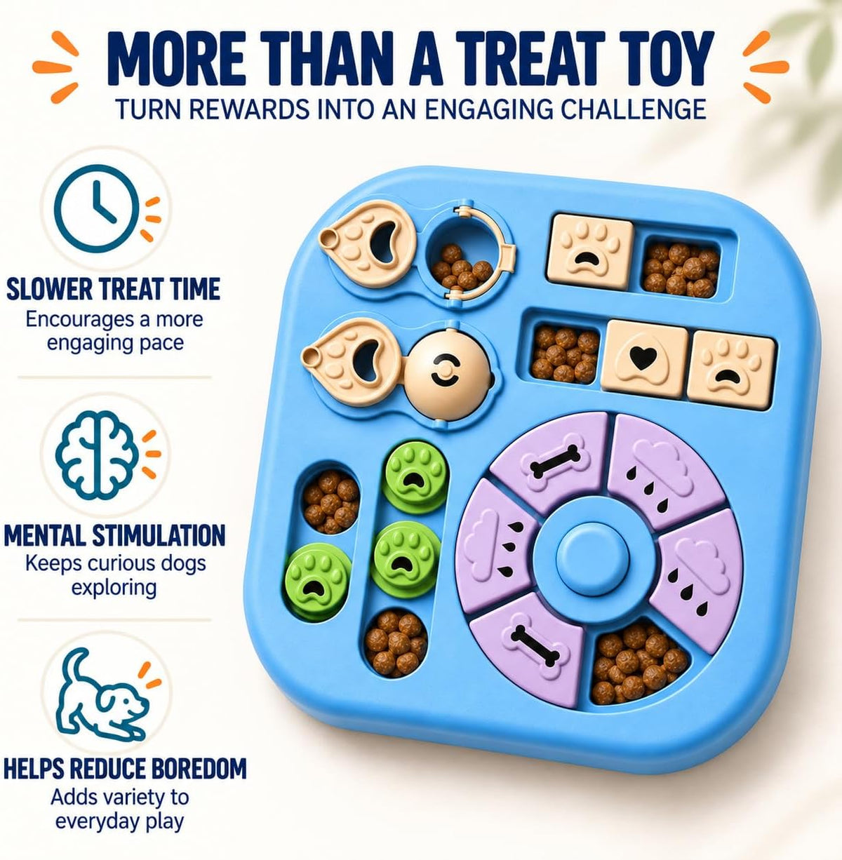 Interactive Dog Puzzle Toy – Treat Dispenser & Slow Feeder