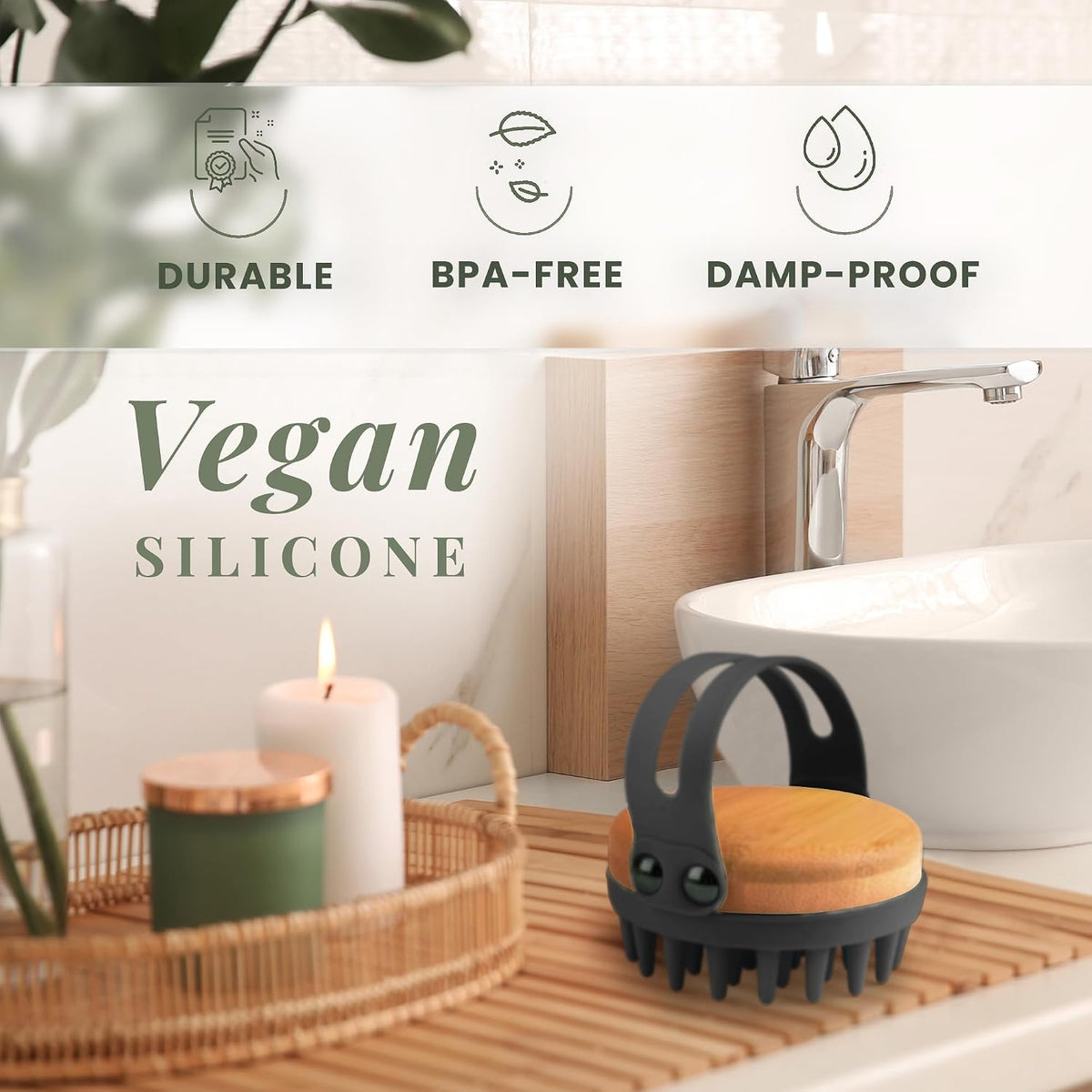 Silicone Scalp Massager & Shampoo Brush – Gentle Hair & Scalp Care