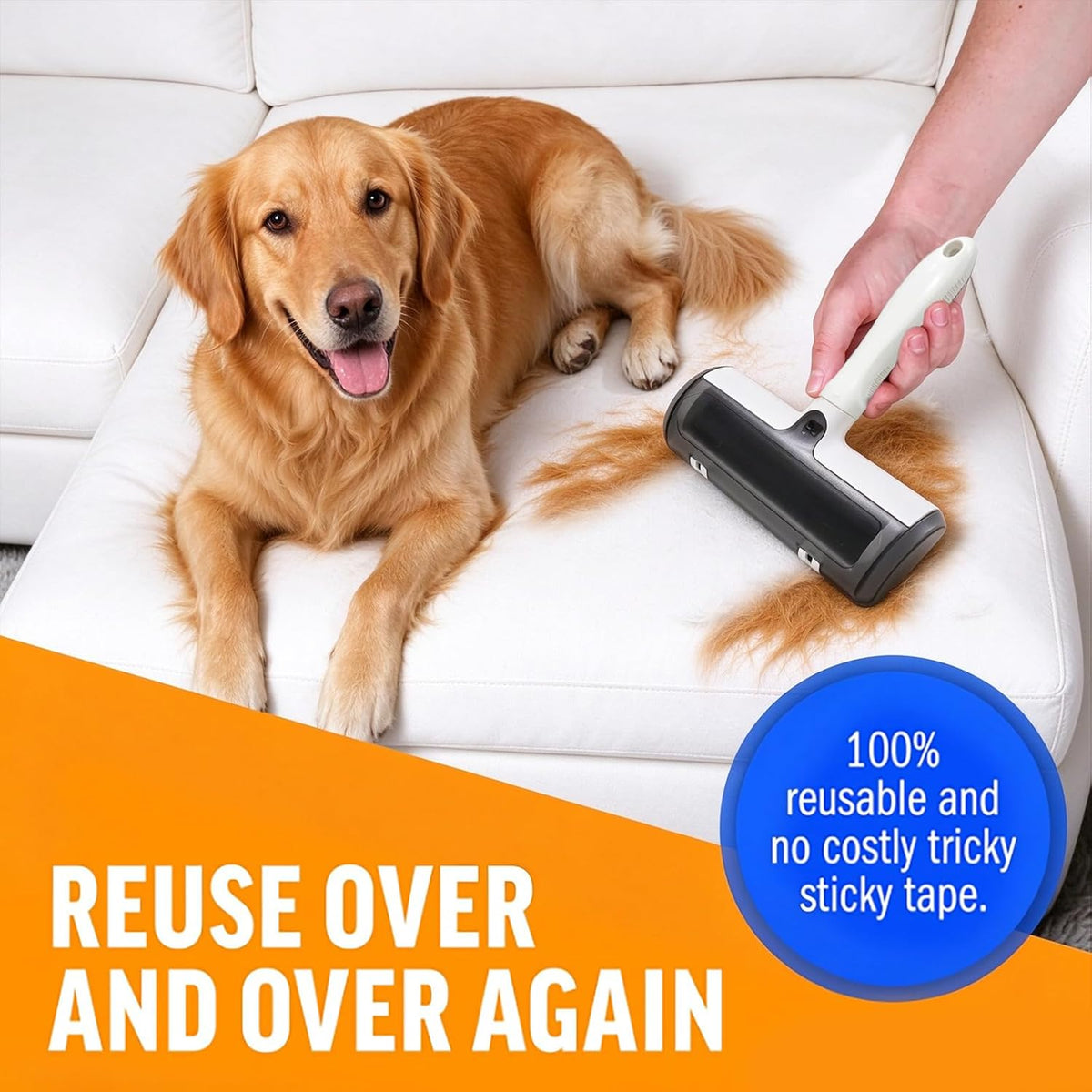 Reusable Pet Hair Remover Roller – Easy Fur Cleaning