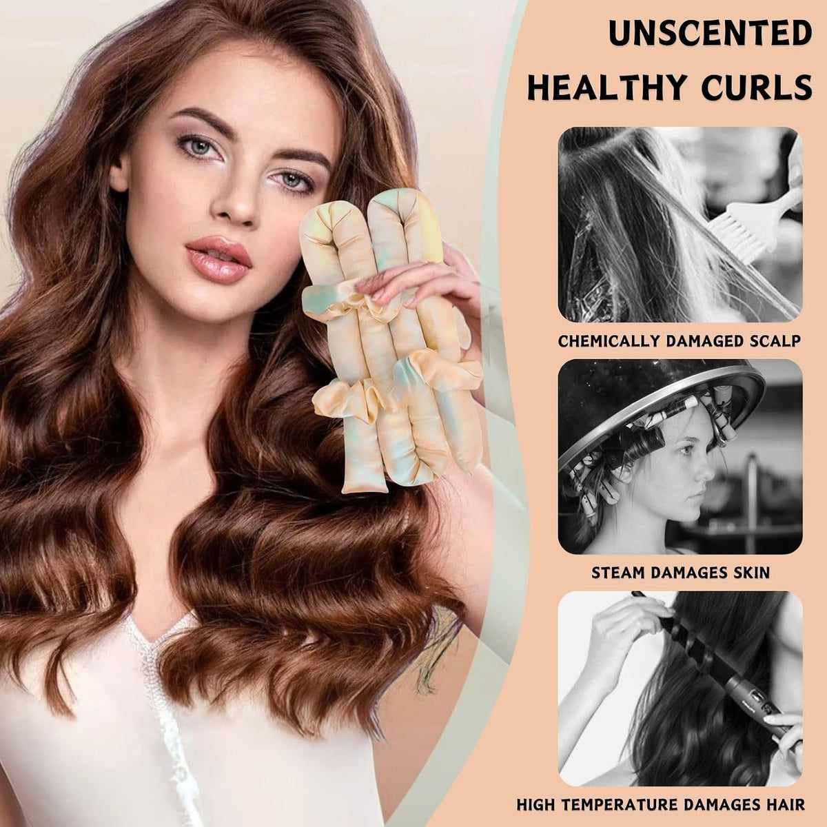 Heatless Hair Curling Set – 3-Piece Satin Overnight Curling Kit
