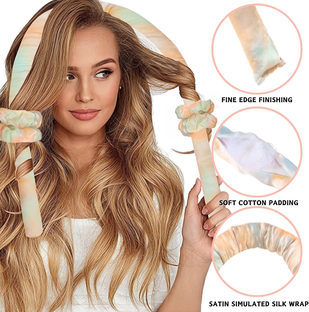 Heatless Hair Curling Set – 3-Piece Satin Overnight Curling Kit