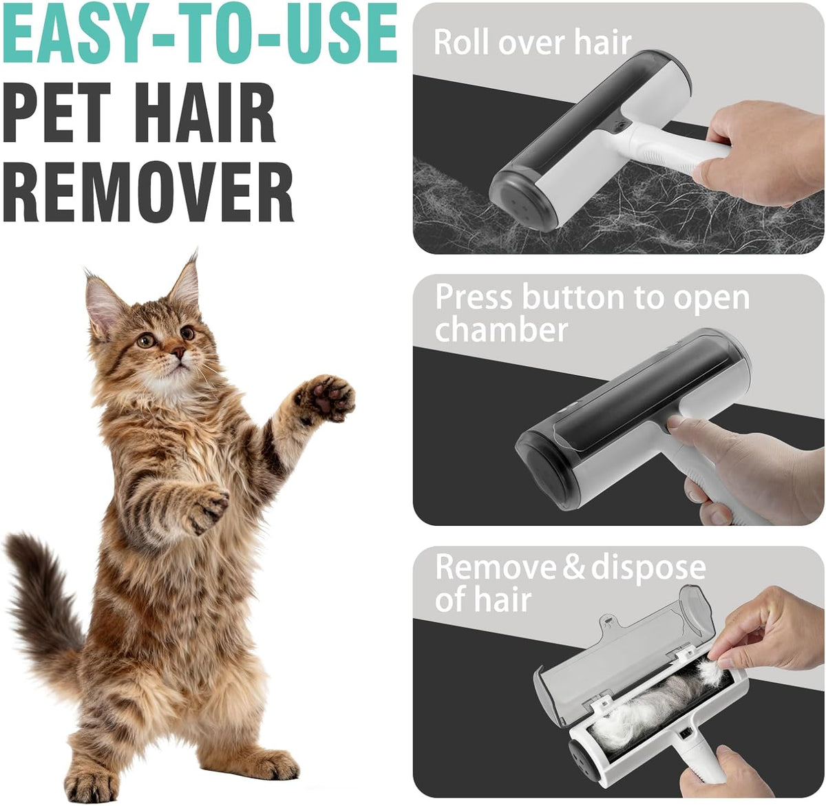 Reusable Pet Hair Remover Roller – Easy Fur Cleaning